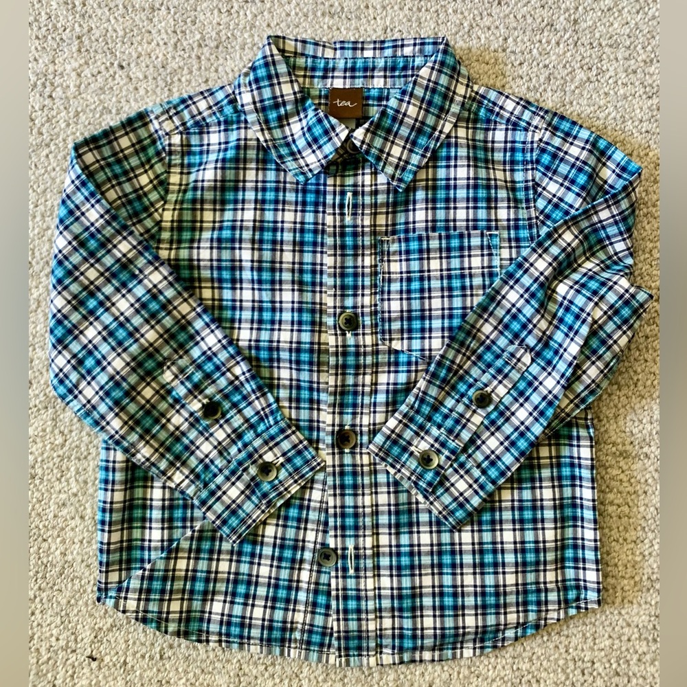 Tea Collection plaid button shirt